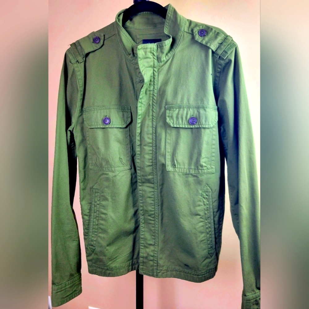 NWOT Forever 21 Men's Olive Green Military Zip-up Jacket